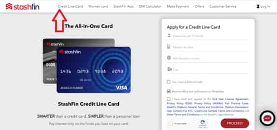 StashFin credit card online