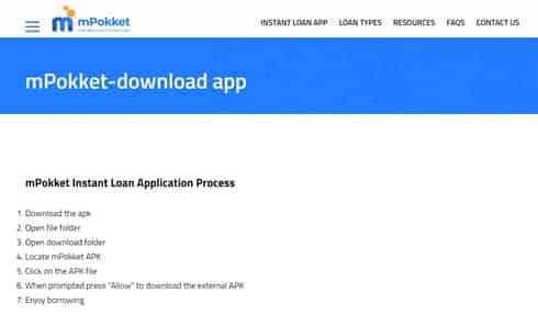 mPokket Instant Loan Application Process